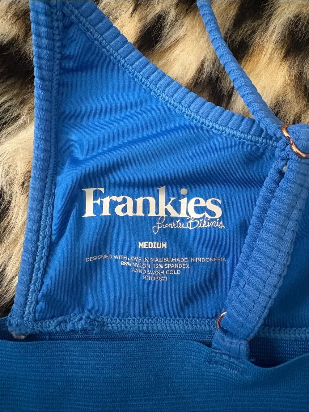 Frankies Ribbed Blue Bikini Two-Piece Set